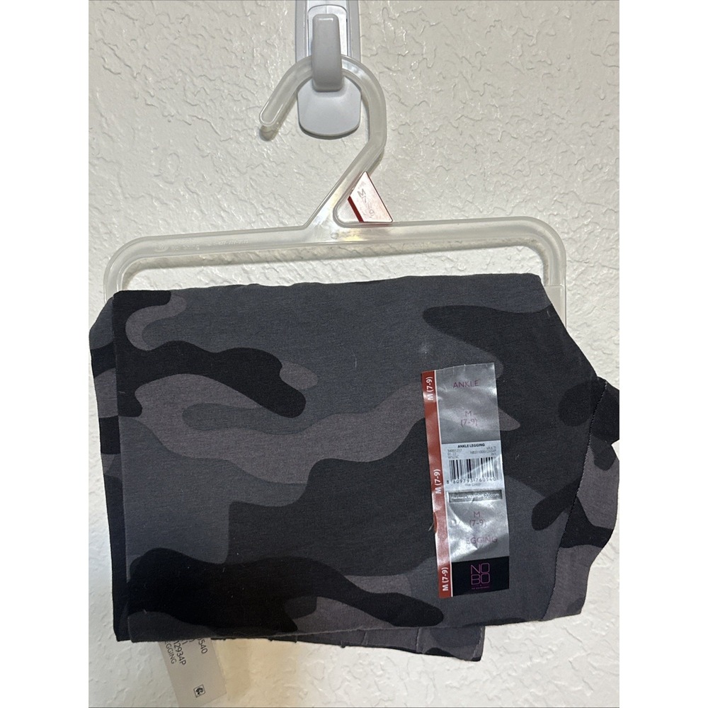 NOBO  ANKLE LEGGINGS DARK GREY CAMO MEDIUM M 7-9 JUNIORS NEW WITH TAGS!!! D9
